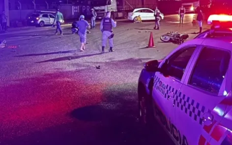 Acidente Entre Carro e Moto Deixa Dois Feridos na Madrugada em Rondonópolis